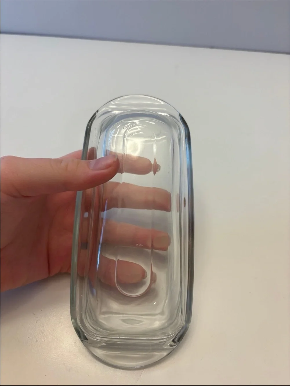 Clear Glass Covered Butter Dish